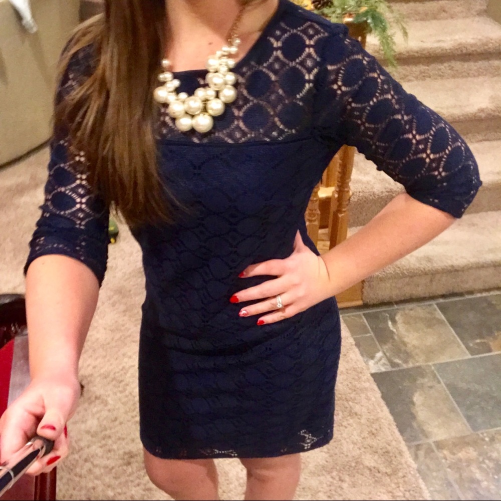 Navy blue lace dress